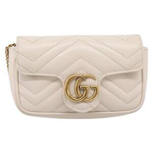 Gucci GG Marmont Flap Chain GG Coated Canvas and Leather Mini